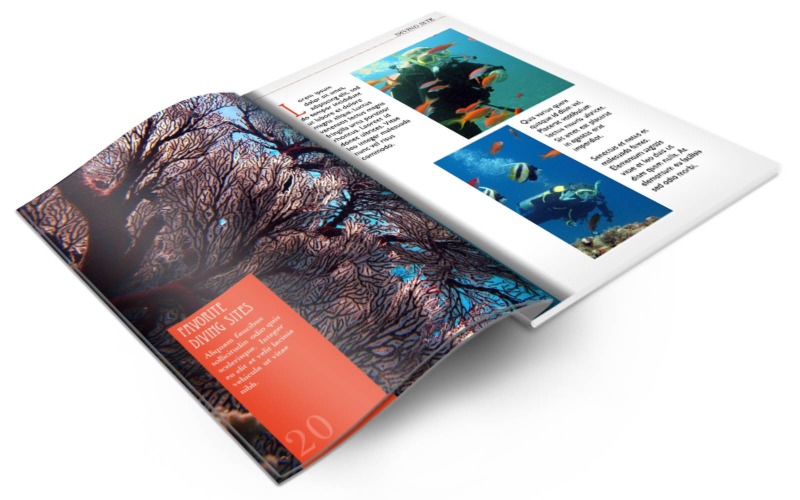 Water Magazine Design Underwater Magazine Template #371339 - TemplateMonster