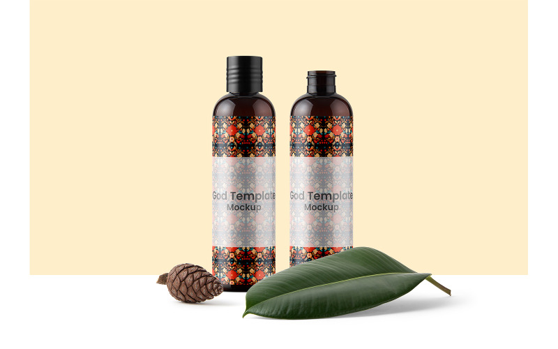 Mockup di erbe in bottiglia - Mockup di erbe in bottiglia