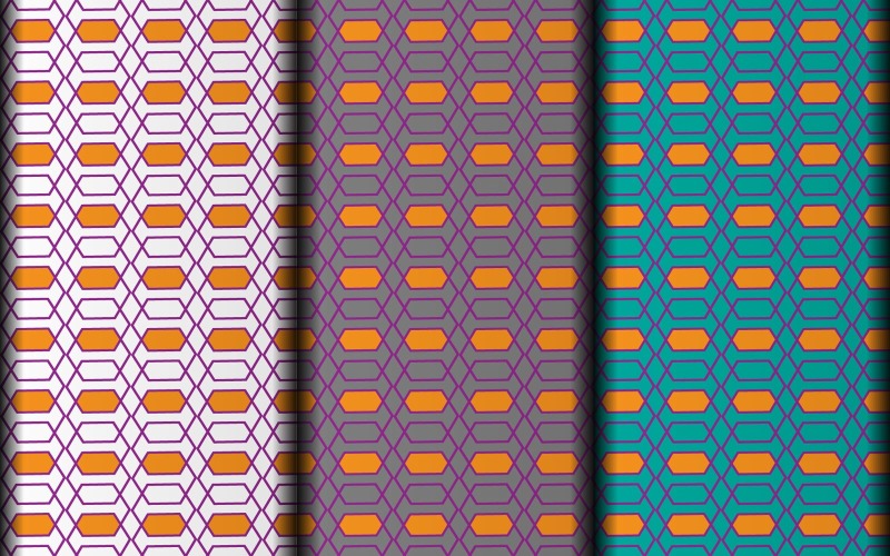 Vector set of geometric polygon style pattern design
