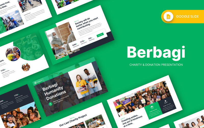 Berbagi - Plantilla de diapositiva de Google sobre caridad y donaciones