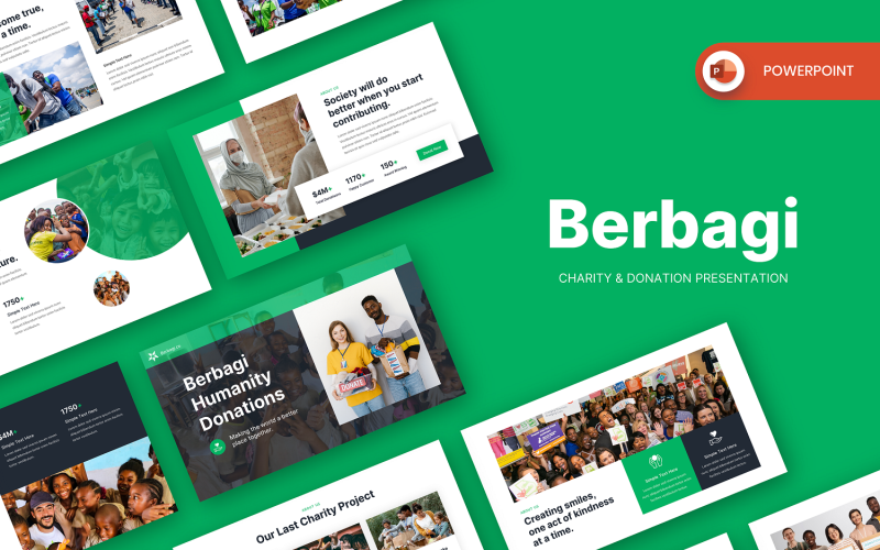 Berbagi - Plantilla de PowerPoint sobre caridad y donación