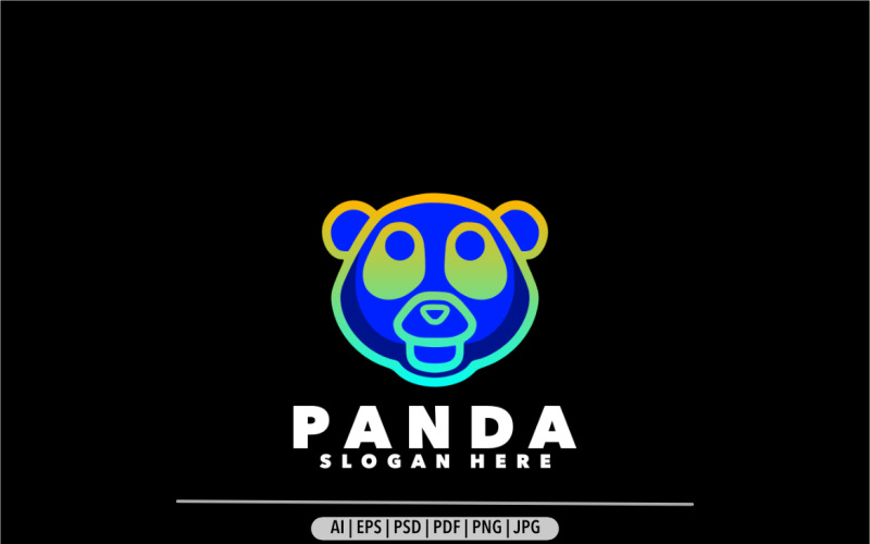 Panda gradiënt logo sjabloon illustratie ontwerp logo