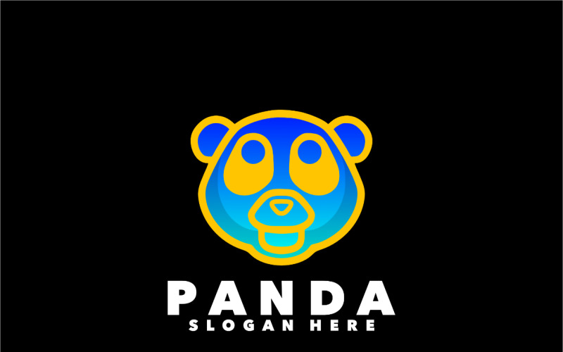 Panda lijn symbool gradiënt logo gradiënt symbool ontwerp