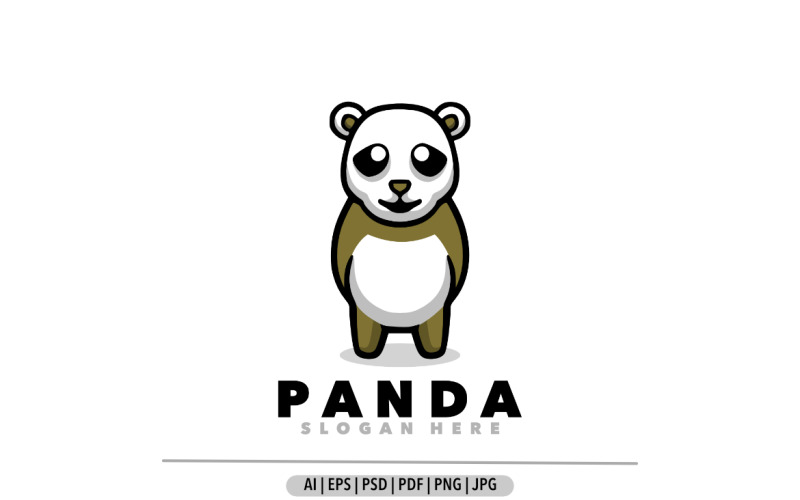 Panda mascotte cartoon logo ontwerp illustratie