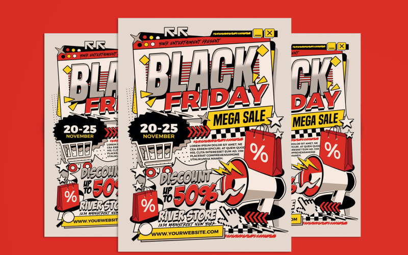Plantilla de póster - volante de venta de viernes negro