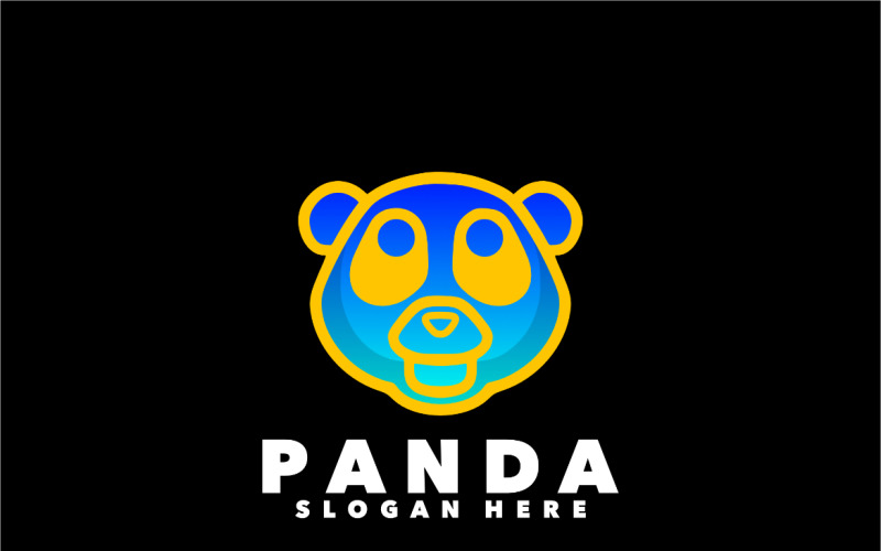 Symbole de ligne Panda logo dégradé conception de symbole de dégradé