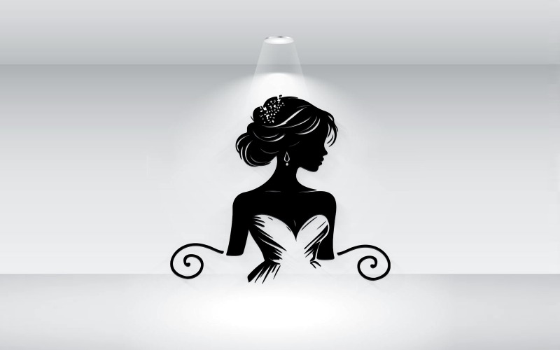 Brudklänning logotyp mall vektorillustration