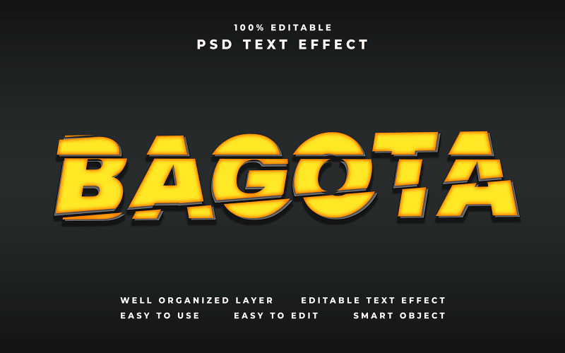 Efeito de texto editável Bagota