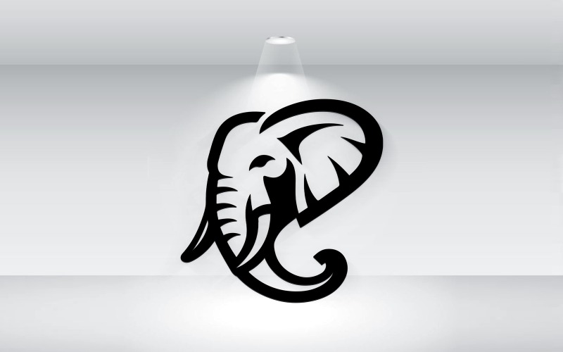 Illustration vectorielle de contour du logo tête d'éléphant