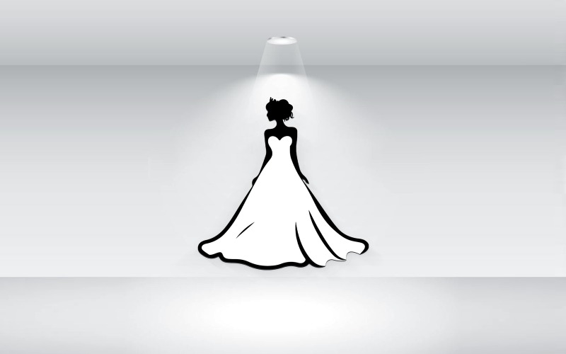 Illustration vectorielle du logo de la robe de mariée