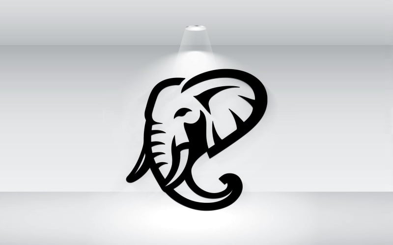 Ilustração vetorial do logotipo da cabeça do elefante