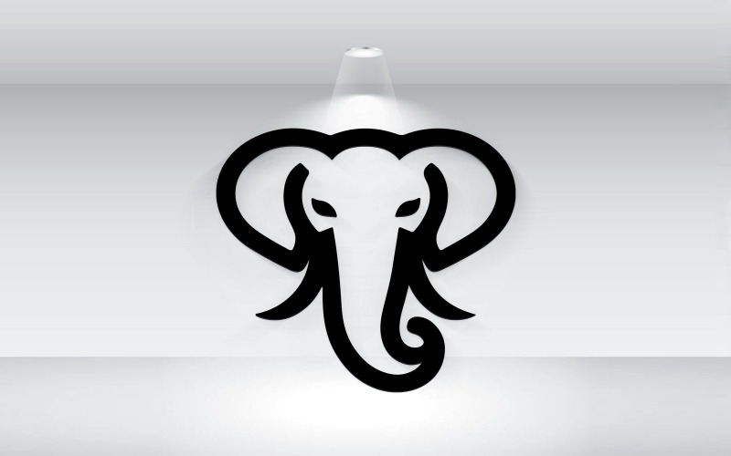 Ilustración de vector de contorno de logotipo de elefante