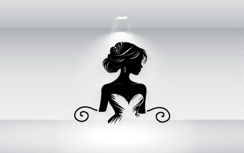 Ilustracja wektorowa szablon Logo sukni ślubnej