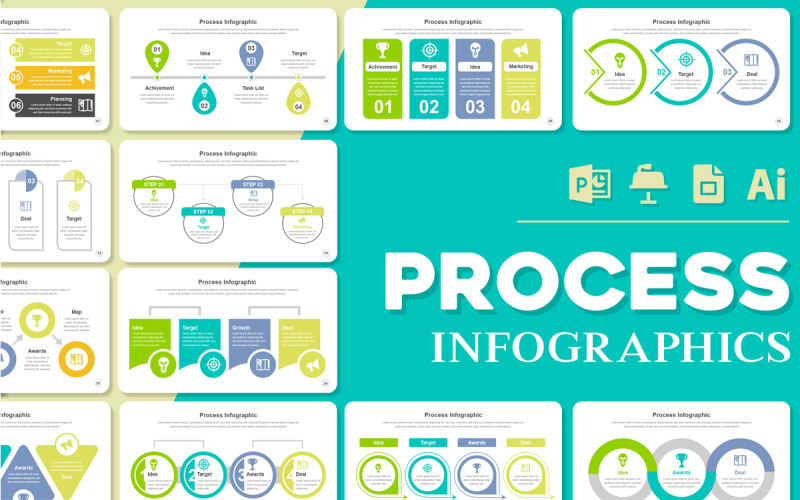 Layout de design de infográficos de processo