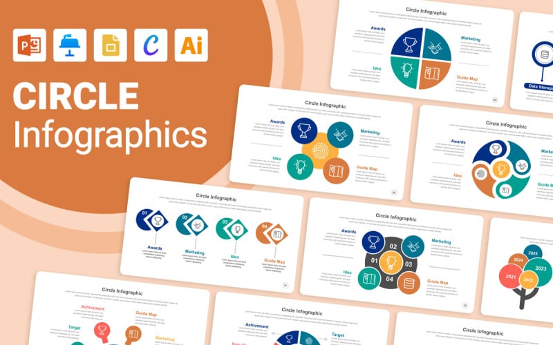 Layout di progettazione dei modelli di infografica circolare
