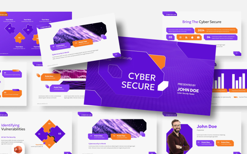 Modello PowerPoint di tecnologia informatica sicura