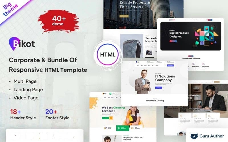 Bikot - Corporate & Multipurpose HTML5-webbplatsmall
