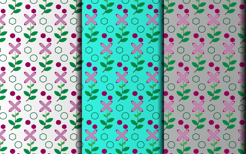 Design de padrão vetorial geométrico sem costura floral