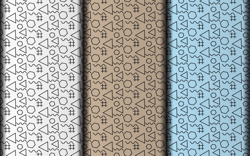 Geometric floral vector pattern design template