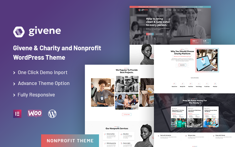 Givene – Thème WordPress pour associations caritatives et à but non lucratif