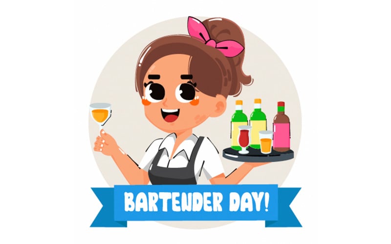 Illustration du concept de barman de cocktails