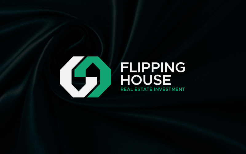 Onroerend goed flipping house logo ontwerp