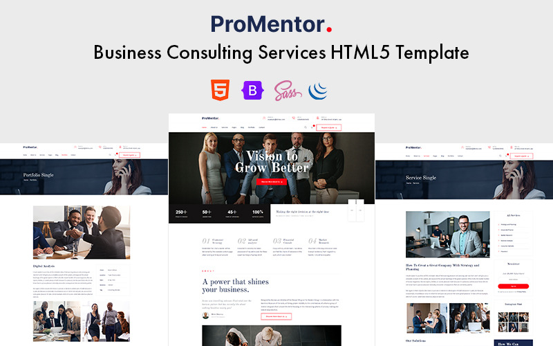 ProMentor - HTML5-шаблон услуг бизнес-консалтинга
