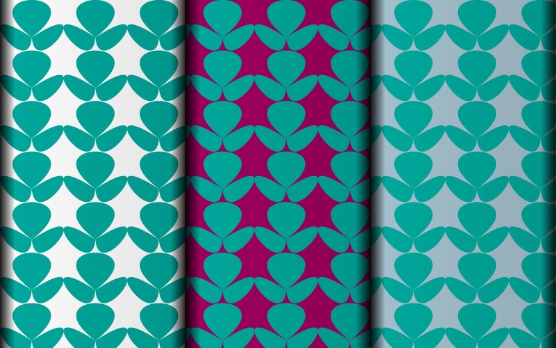 Simple geometric floral vector pattern design
