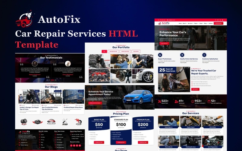 AutoFix - 汽车维修服务 HTML5 网站模板