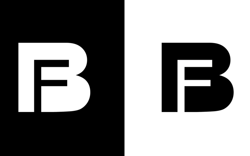 Carta inicial bf, empresa abstrata fb ou design de logotipo de marca