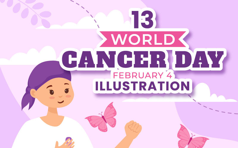 13 Día Mundial contra el Cáncer Ilustración