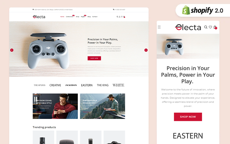 Electa — motyw Shopify dla sklepów z gadżetami elektronicznymi