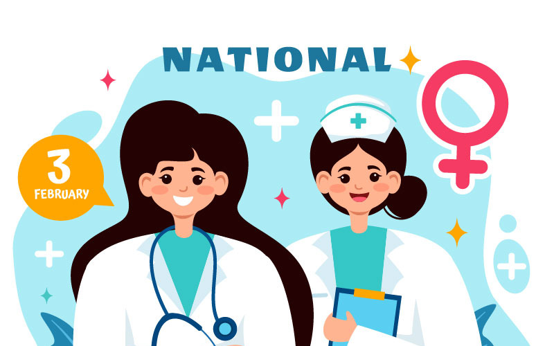 Illustration för 12 National Women Physicians Day