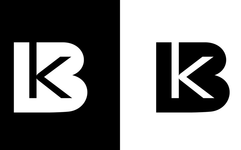 Inledande bokstav bk, kb abstrakt företag eller varumärke Logotypdesign