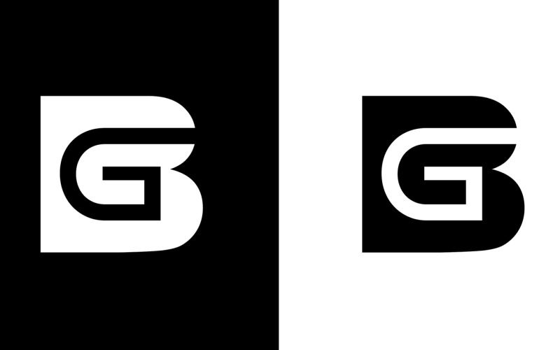 Letra inicial bg, gb empresa abstrata ou design de logotipo de marca