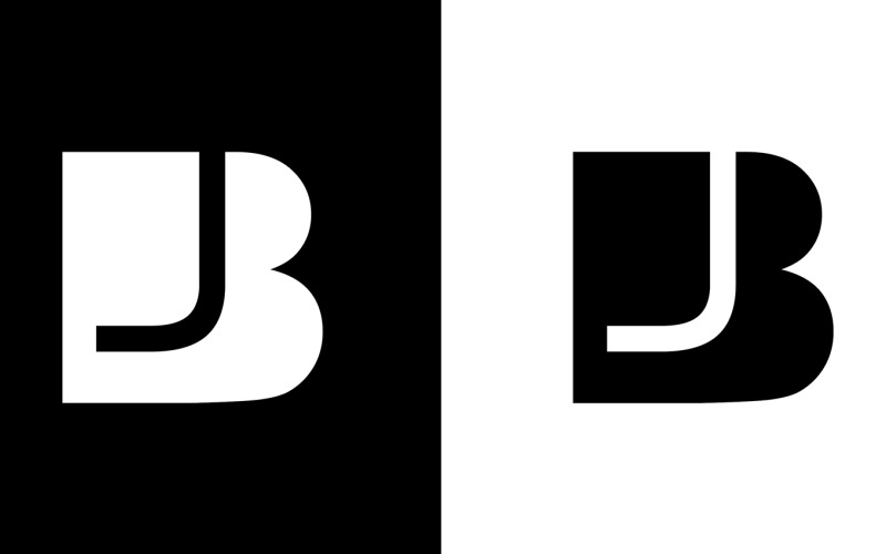 Lettera iniziale bj, jb società astratta o logo del marchio Design