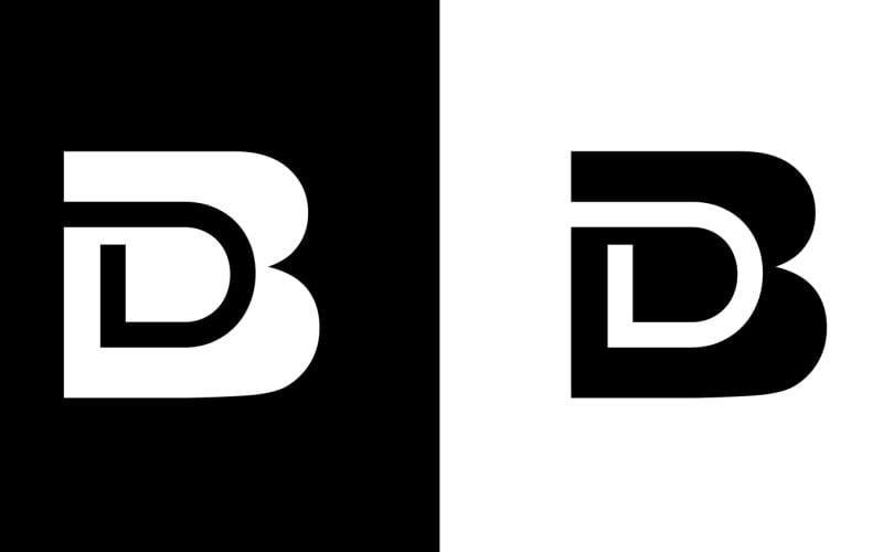Pierwsza litera bd, db abstrakcyjny projekt logo firmy lub marki