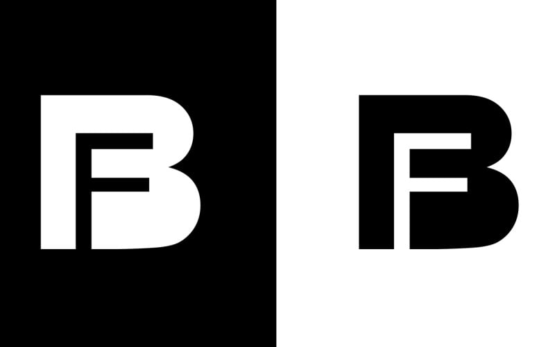 Pierwsza litera bf, fb streszczenie projektu logo firmy lub marki