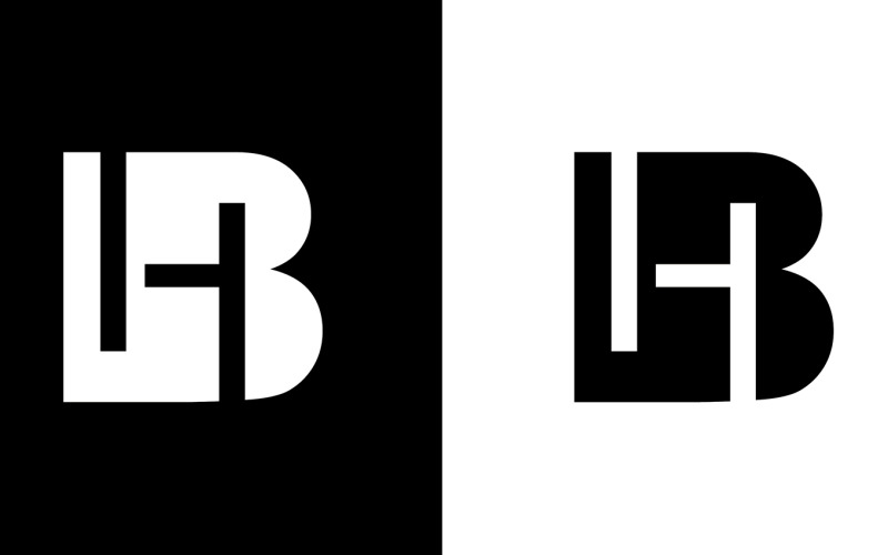 Pierwsza litera bh, hb abstrakcyjny projekt logo firmy lub marki