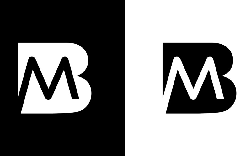 Pierwsza litera bm, mb abstrakcyjny projekt logo firmy lub marki