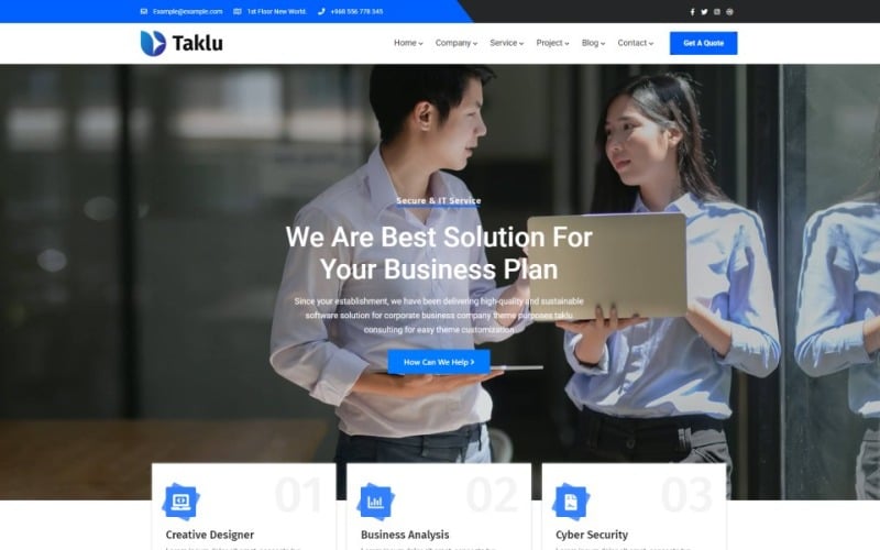 Taklu – HTML5-Vorlage für Unternehmen und Berater