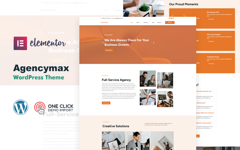 Tema WordPress Elementor IT per agenzia creativa Agencymax