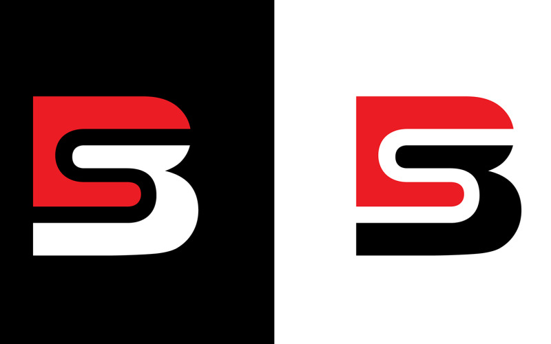 Bs, sb Lettre initiale abstraite entreprise ou marque Logo Design