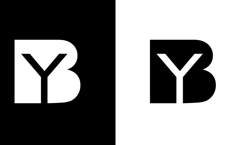 Carta inicial de, yb empresa abstrata ou design de logotipo de marca