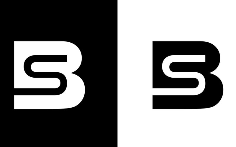 Pierwsza litera bs, sb abstrakcyjny projekt logo firmy lub marki