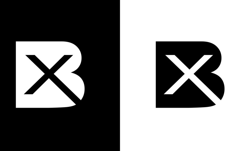 Letra inicial bx, xb empresa abstrata ou design de logotipo de marca