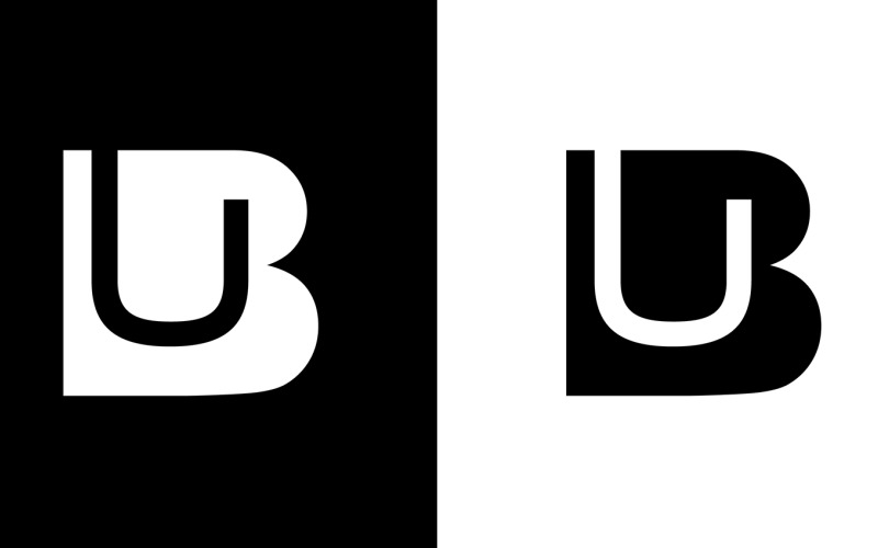 Lettera iniziale bu, ub società astratta o logo del marchio Design
