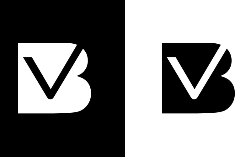 Lettera iniziale bv, vb società astratta o logo del marchio Design