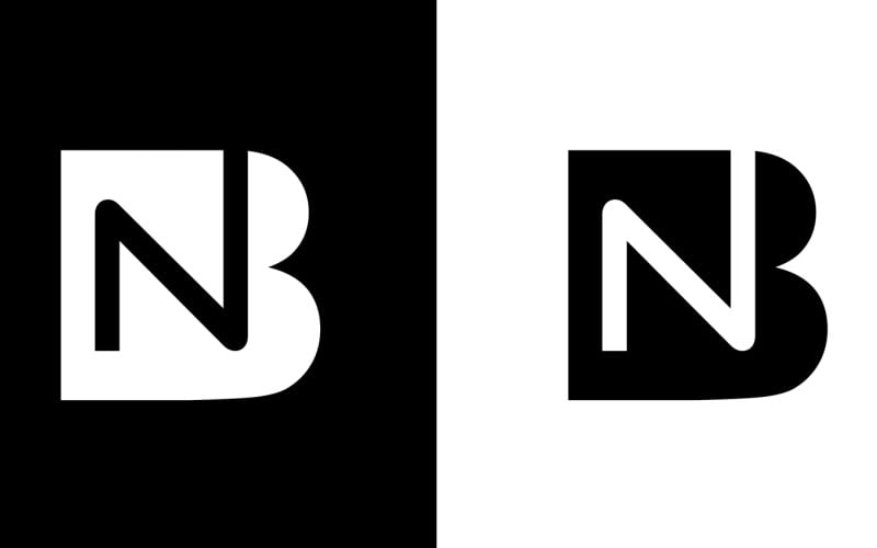 Lettre initiale bn, nb résumé entreprise ou marque Logo Design