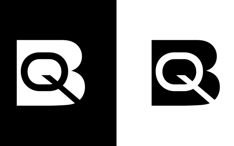 Pierwsza litera bq, qb abstrakcyjny projekt logo firmy lub marki